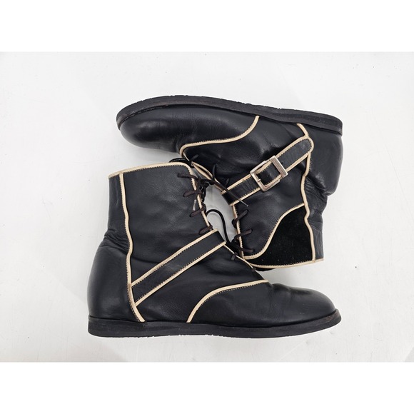 JOHN FLUEVOG "IN THE MONEY" BLACK BOOTS BOOTEES WITH BUCKLES STRAPS Size 7 - Picture 11 of 16